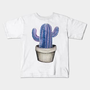 Watercolor galaxy inspired cacti design Kids T-Shirt